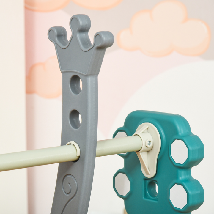 HOMCOM 3-in-1 Toddler Swing & Slide Playset with Hoop
