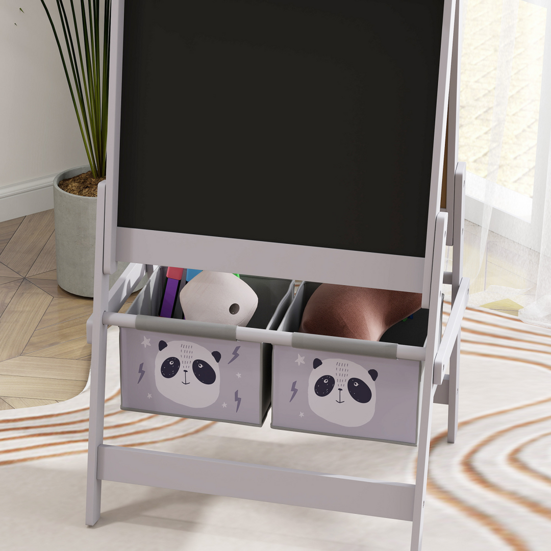 AIYAPLAY 3-in-1 Kids Art Easel with Paper Roll & Storage – Grey