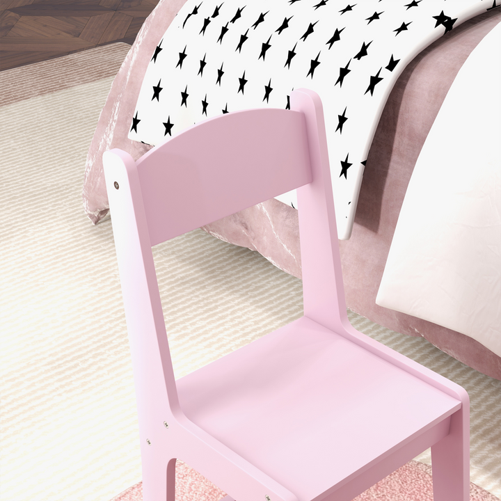 AIYAPLAY Kids Dressing Table & Stool – Pink Tri-Fold Mirror Vanity Set