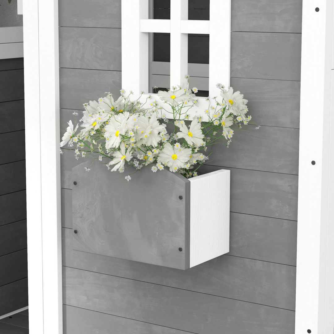 Outsunny Wooden PlayHouse - Grey