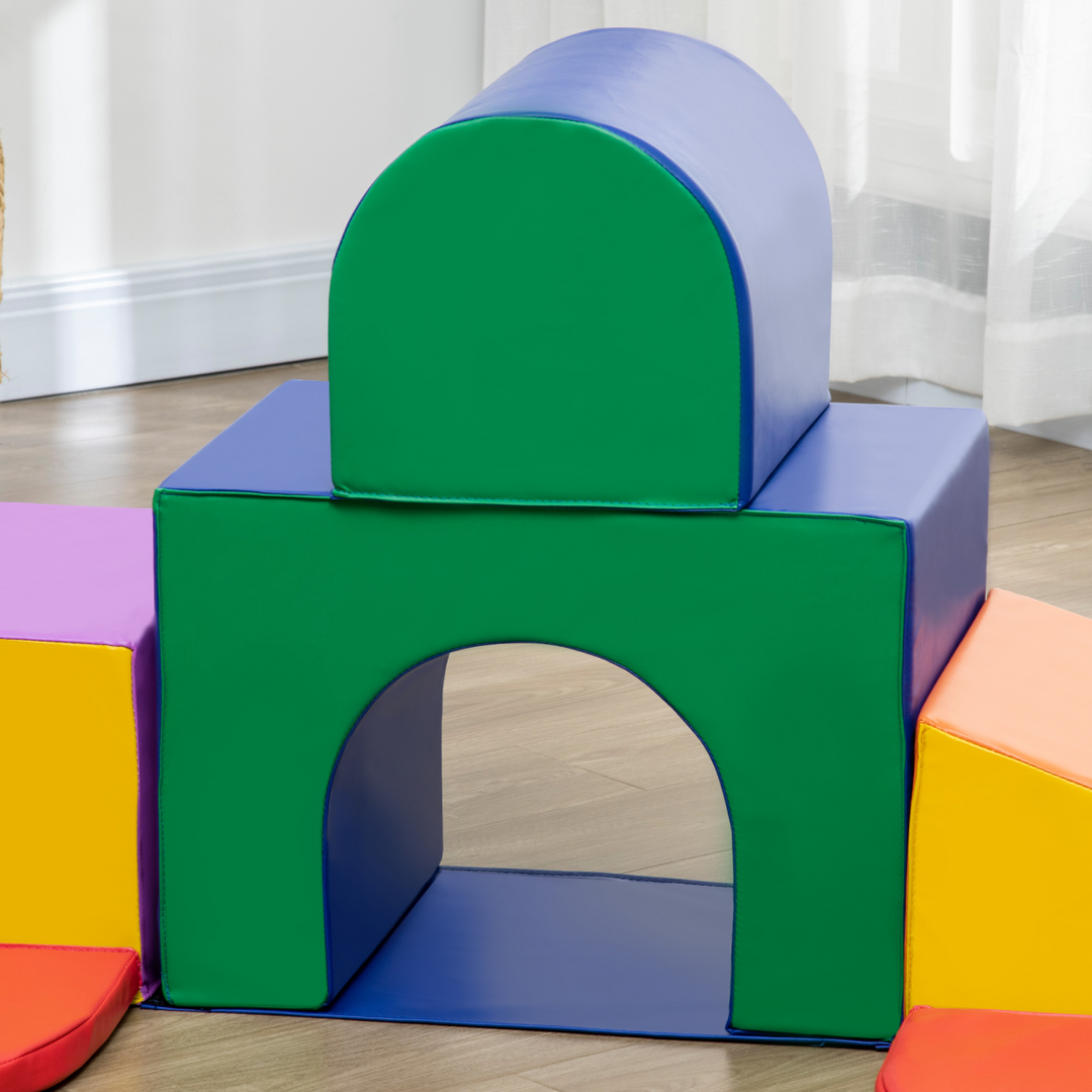HOMCOM Seven-Piece Toddler Soft Play Set – Foam Blocks for Ages 12–36 Months