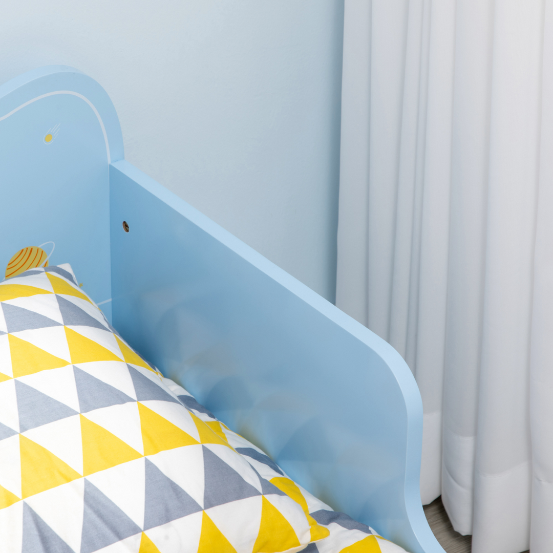 ZONEKIZ Space Toddler Bed – Blue (Ages 3–6)