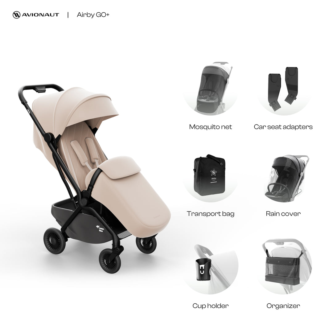 Avionaut Airby Travel System with Pixel 3 Car Seat – Beige