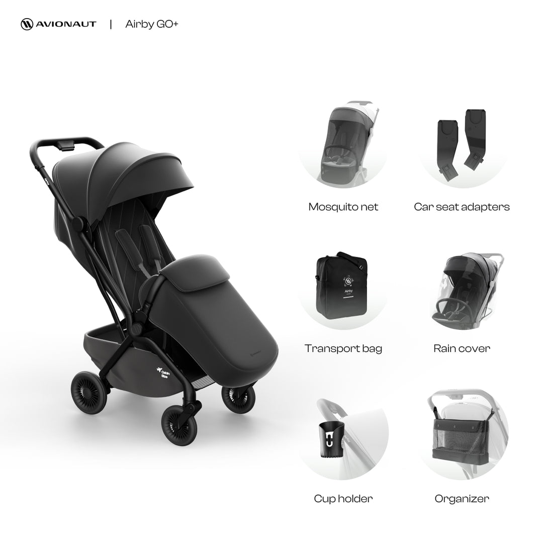 Avionaut Airby Travel System with Pixel 3 Car Seat – Black
