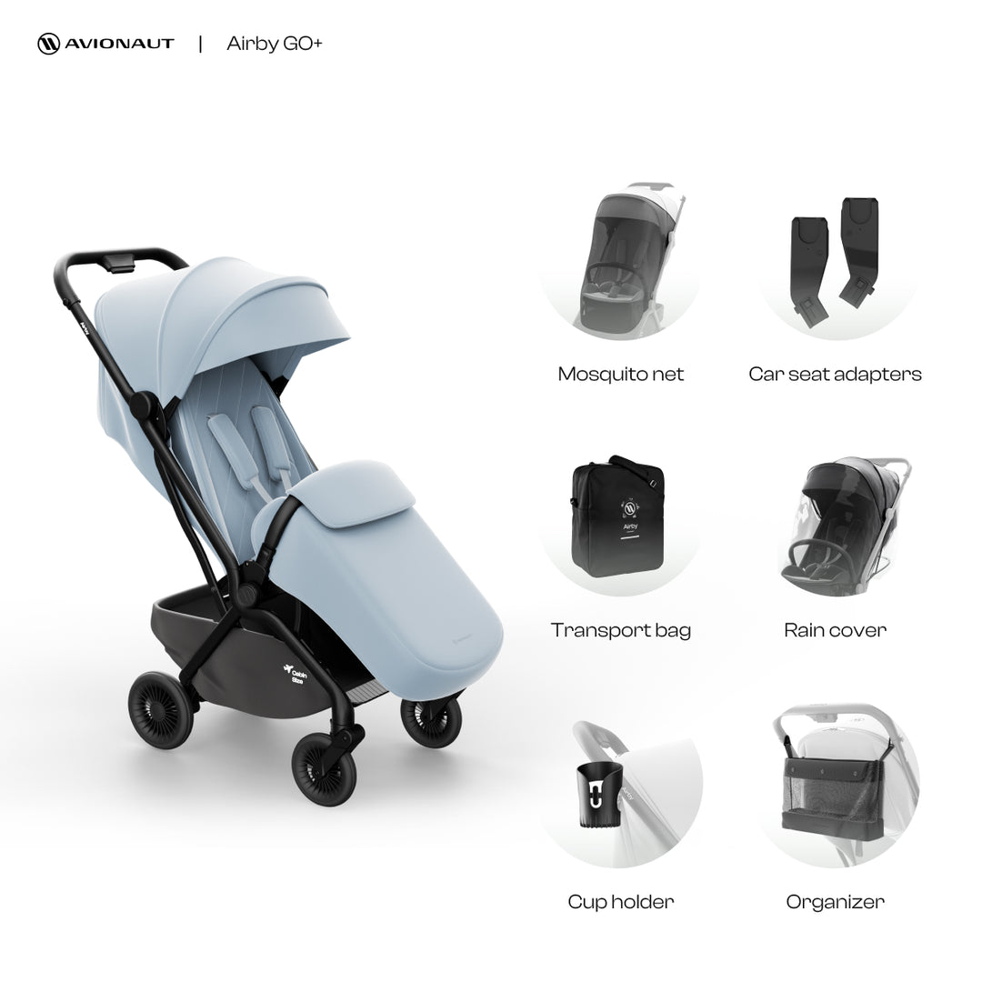 Avionaut Airby Compact Stroller Bundle - Blue