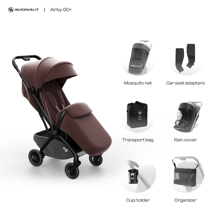 Avionaut Airby Compact Stroller Bundle - Burgundy
