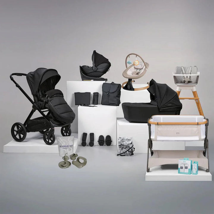 Bababing Raffi MKII 18 Piece Travel, Home & Feeding Bundle – Satin Black