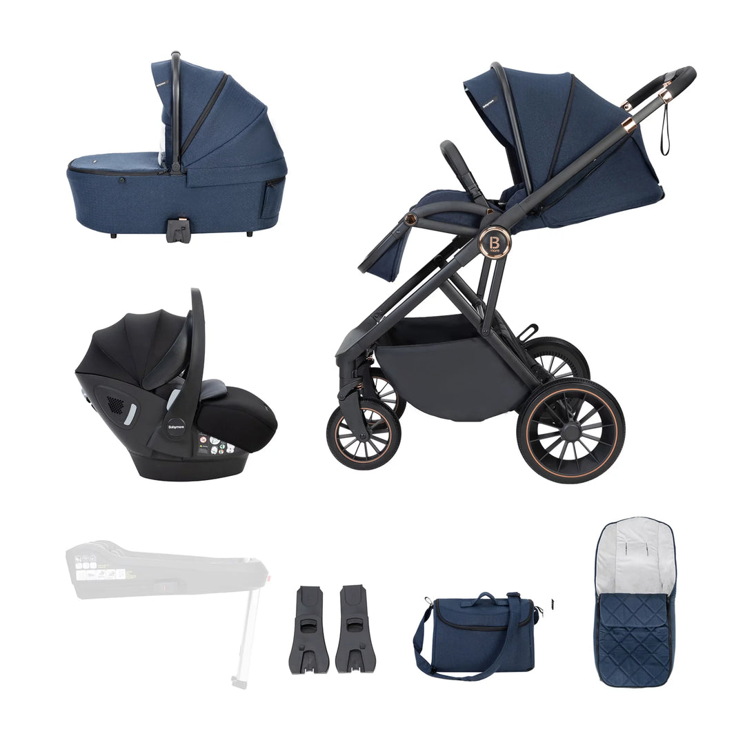 Babymore Chia Travel System with Pecan Car Seat – Midnight Blue