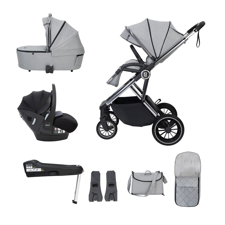 Babymore Chia Travel System with Pecan Car Seat – Pearl Grey
