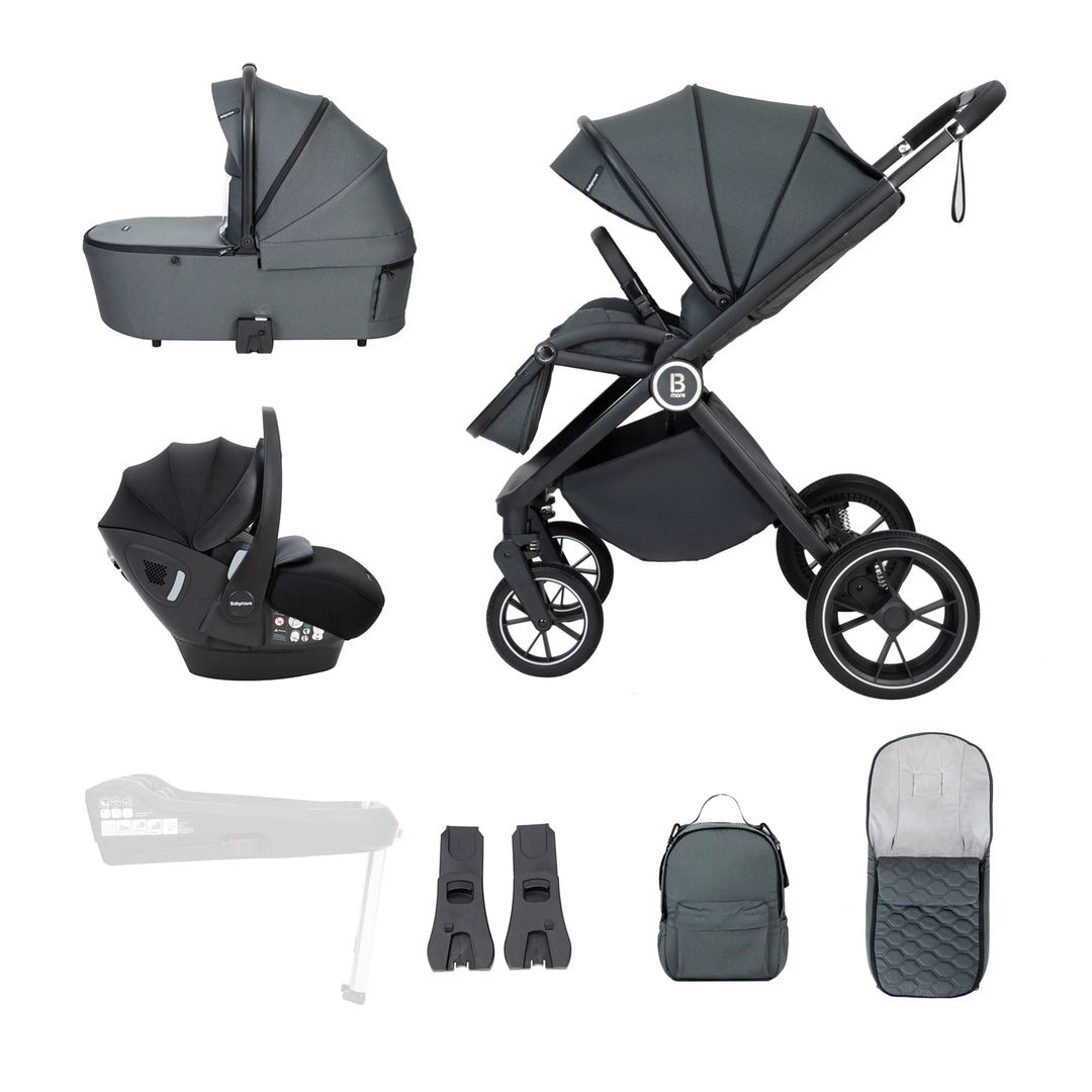 Babymore Kai Travel System with Pecan Car Seat – Forest Grey