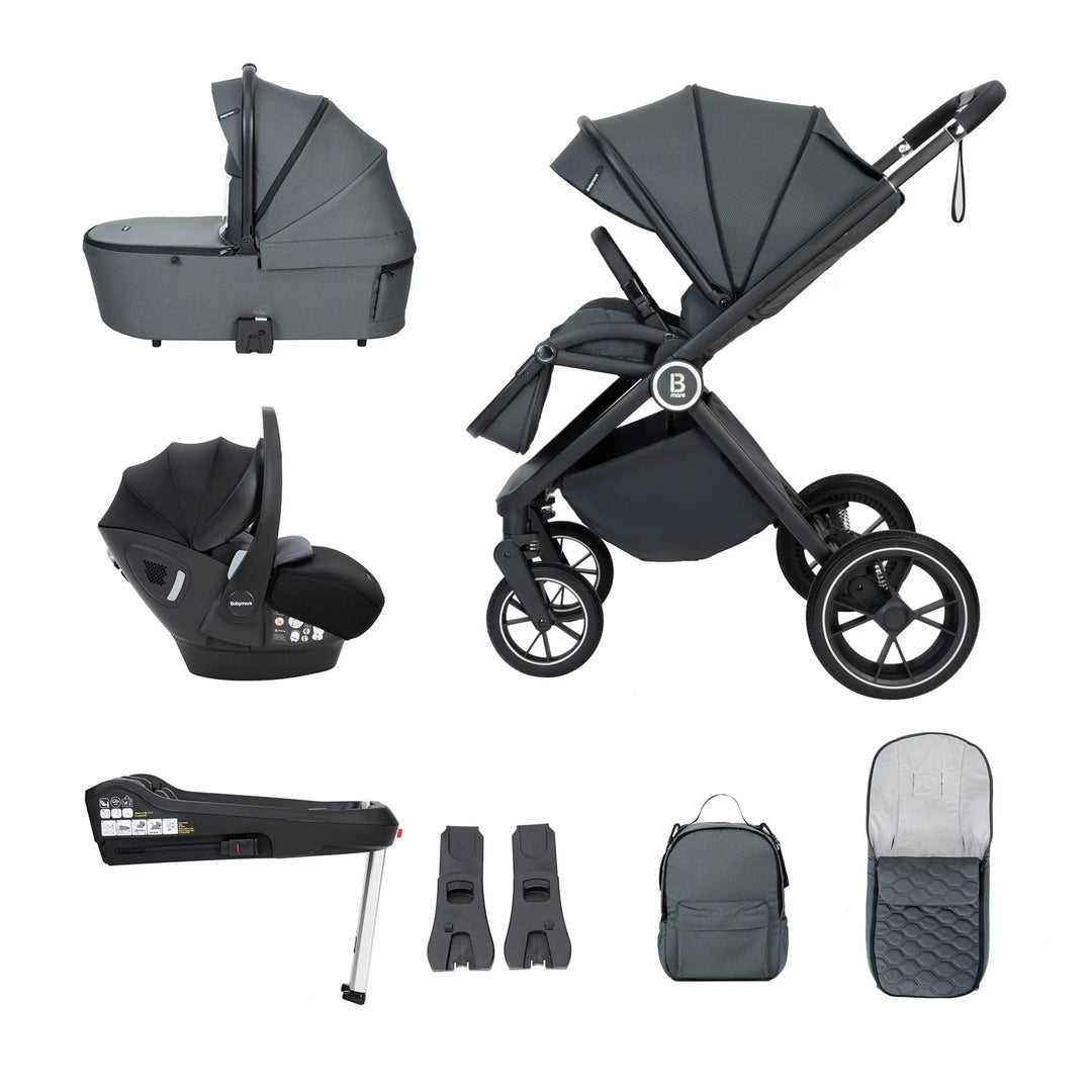 Babymore Kai Travel System with Pecan Car Seat – Forest Grey