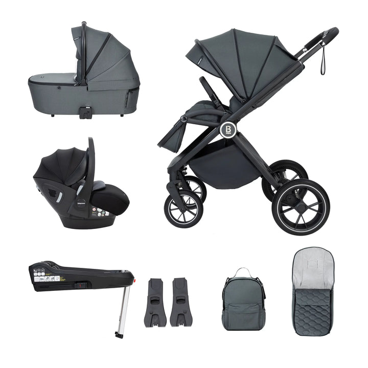 Babymore Kai Travel System with Pecan Car Seat – Forest Grey