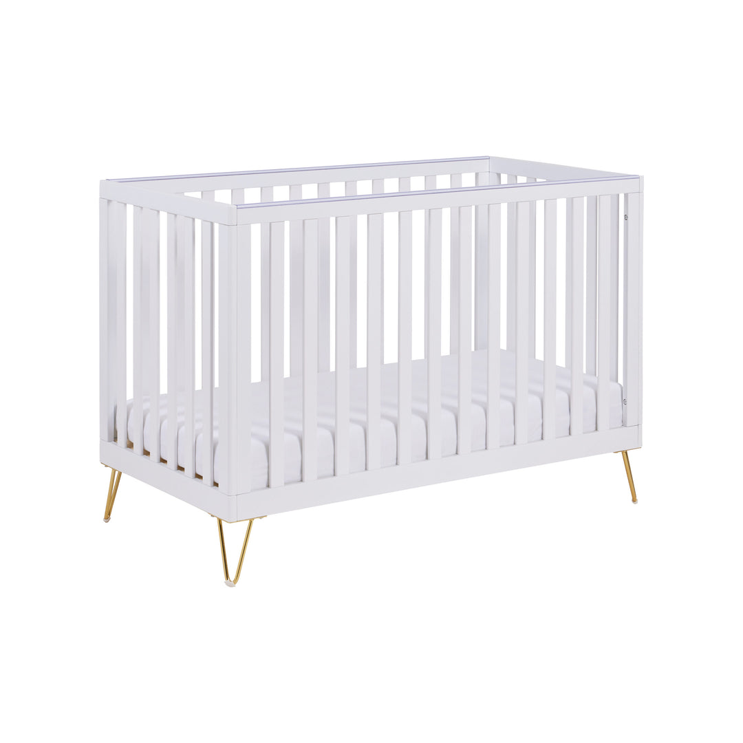 Babymore Kimi Cot Bed – White on a white background