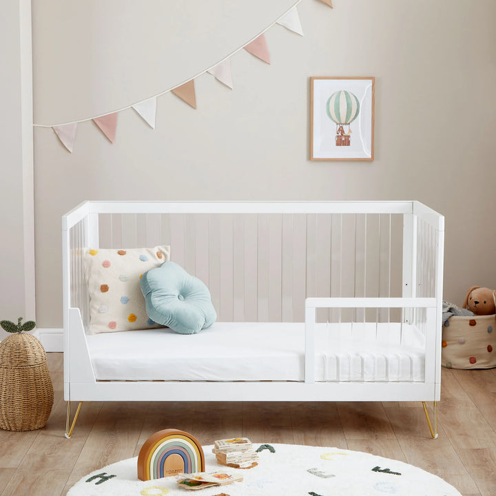 Babymore Kimi XL Acrylic Cot Bed converted to cot bed