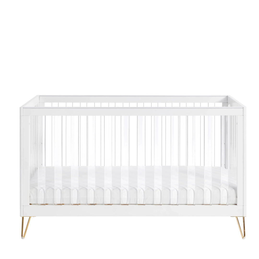 Babymore Kimi XL Acrylic Cot Bed with clear side bars