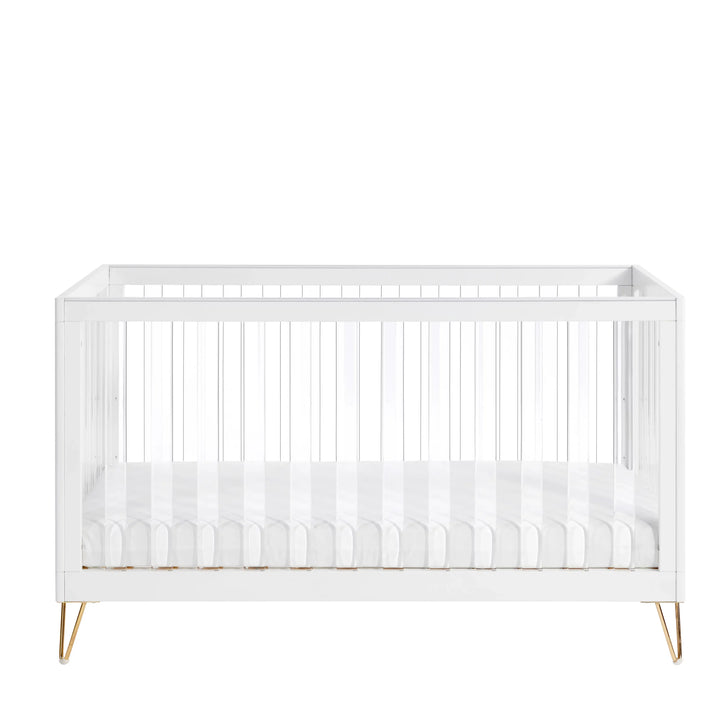 Babymore Kimi XL Acrylic Cot Bed with clear side bars