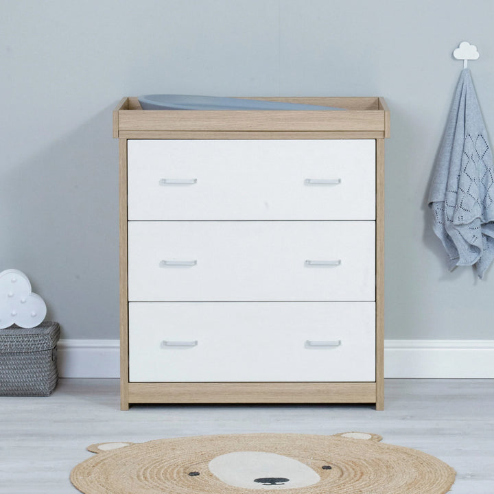 Babymore Luno Veni Chest Changer in White Oak