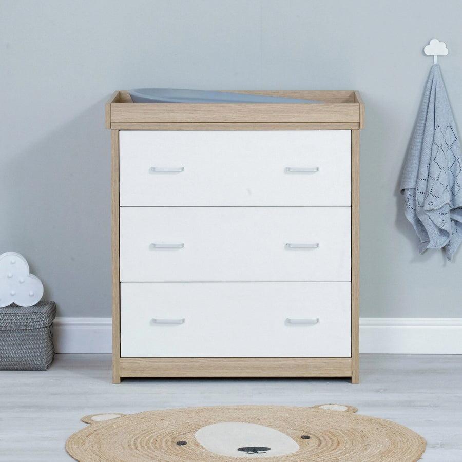 Babymore Luno Veni Chest Changer in White Oak
