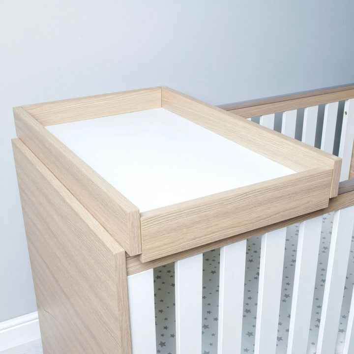 Babymore Luno Veni Cot Top Changer  - Oak