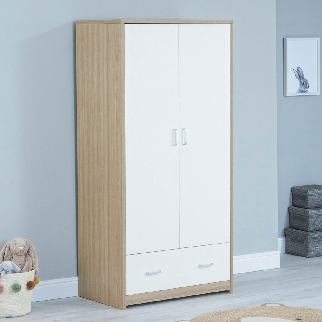 Babymore Luno Veni Wardrobe in white oak