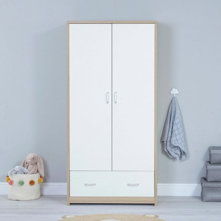 Babymore Luno Veni Wardrobe in white oak