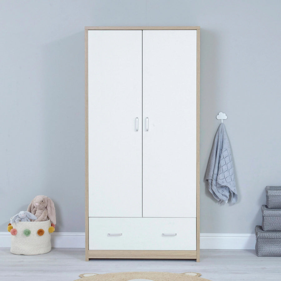 Babymore Luno Veni Wardrobe in white oak