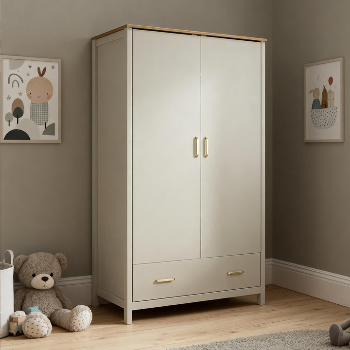 Babymore Mira Nursery Wardrobe – Cashmere Warm Oak