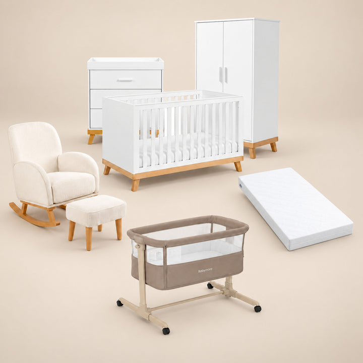 Babymore Mona White Complete Nursery Bundle
