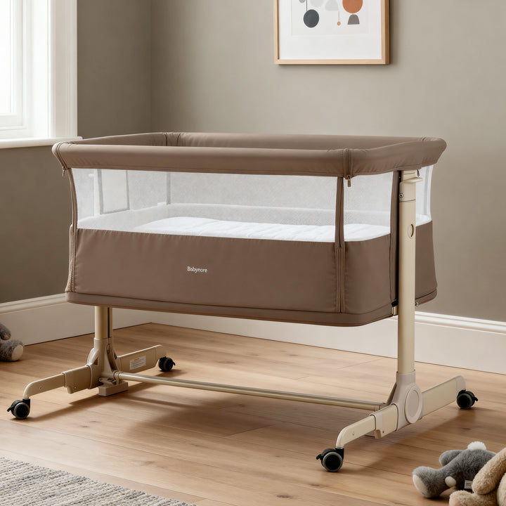 Babymore Neera Bedside Crib - Mocha