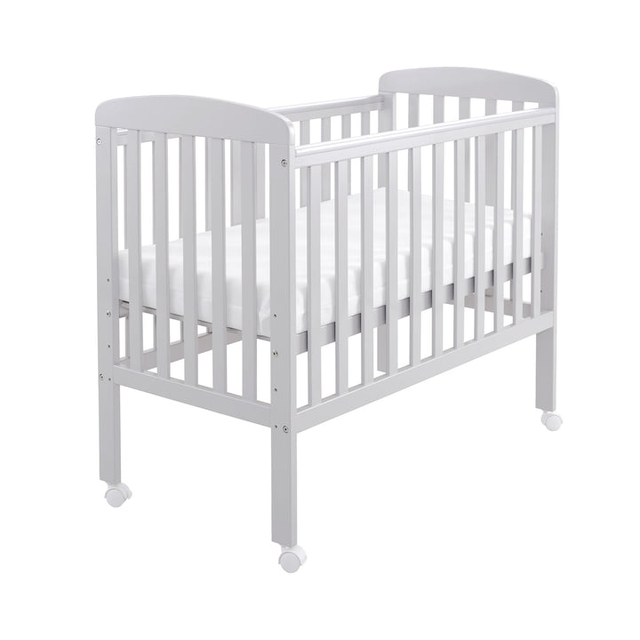 Grey crib on a white background