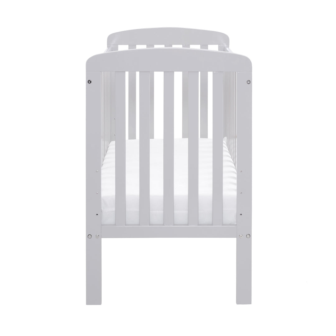 Grey crib on a white background