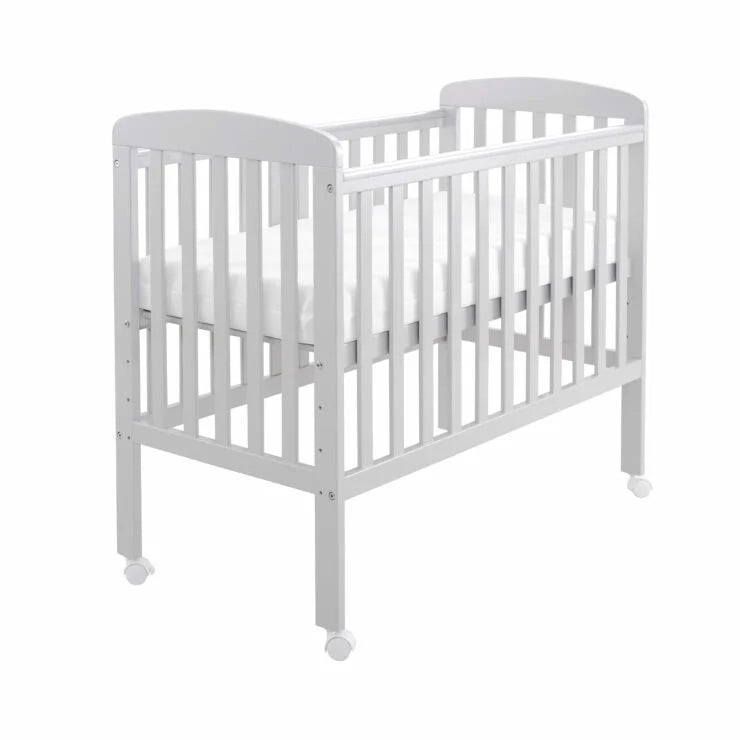 Grey crib on a white background