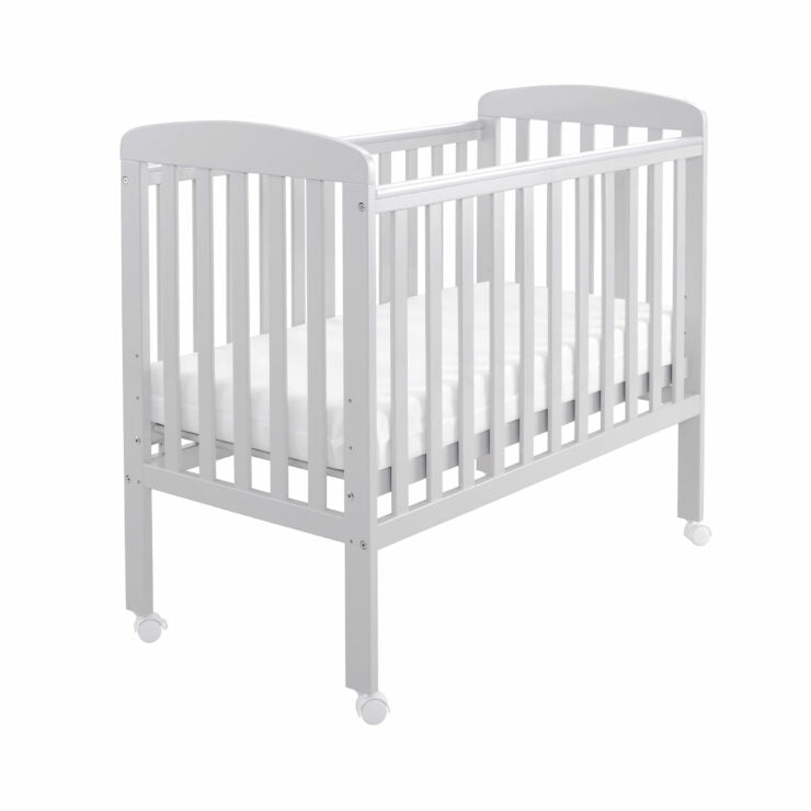 Grey crib on a white background