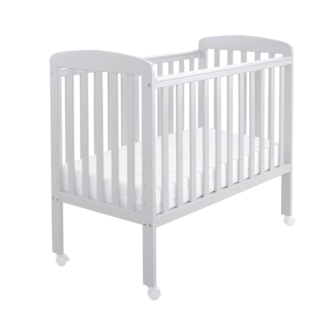 Grey crib on a white background
