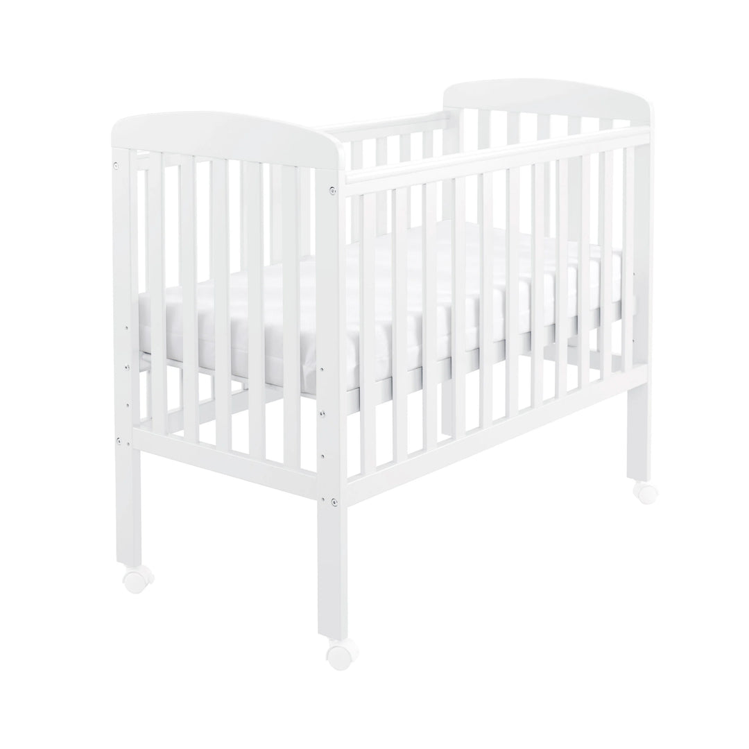 White crib on a white background