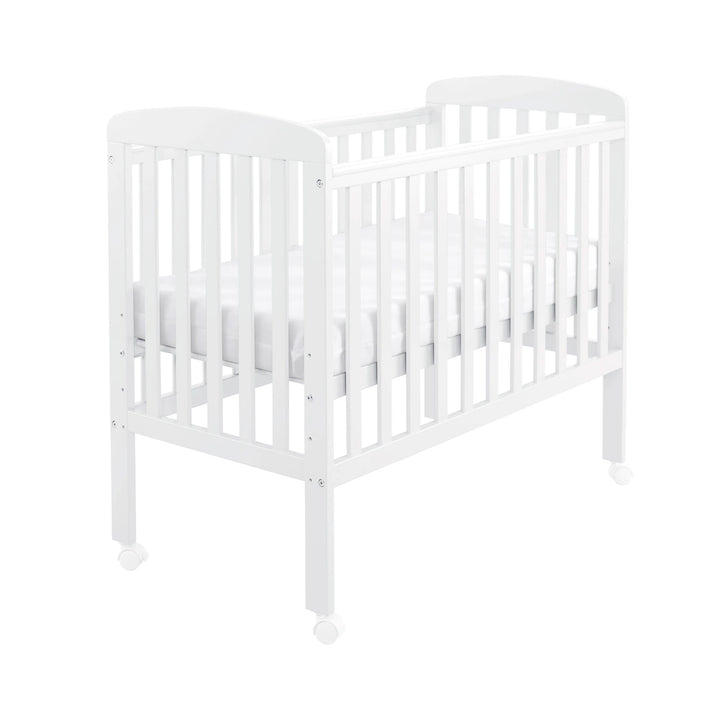 White crib on a white background