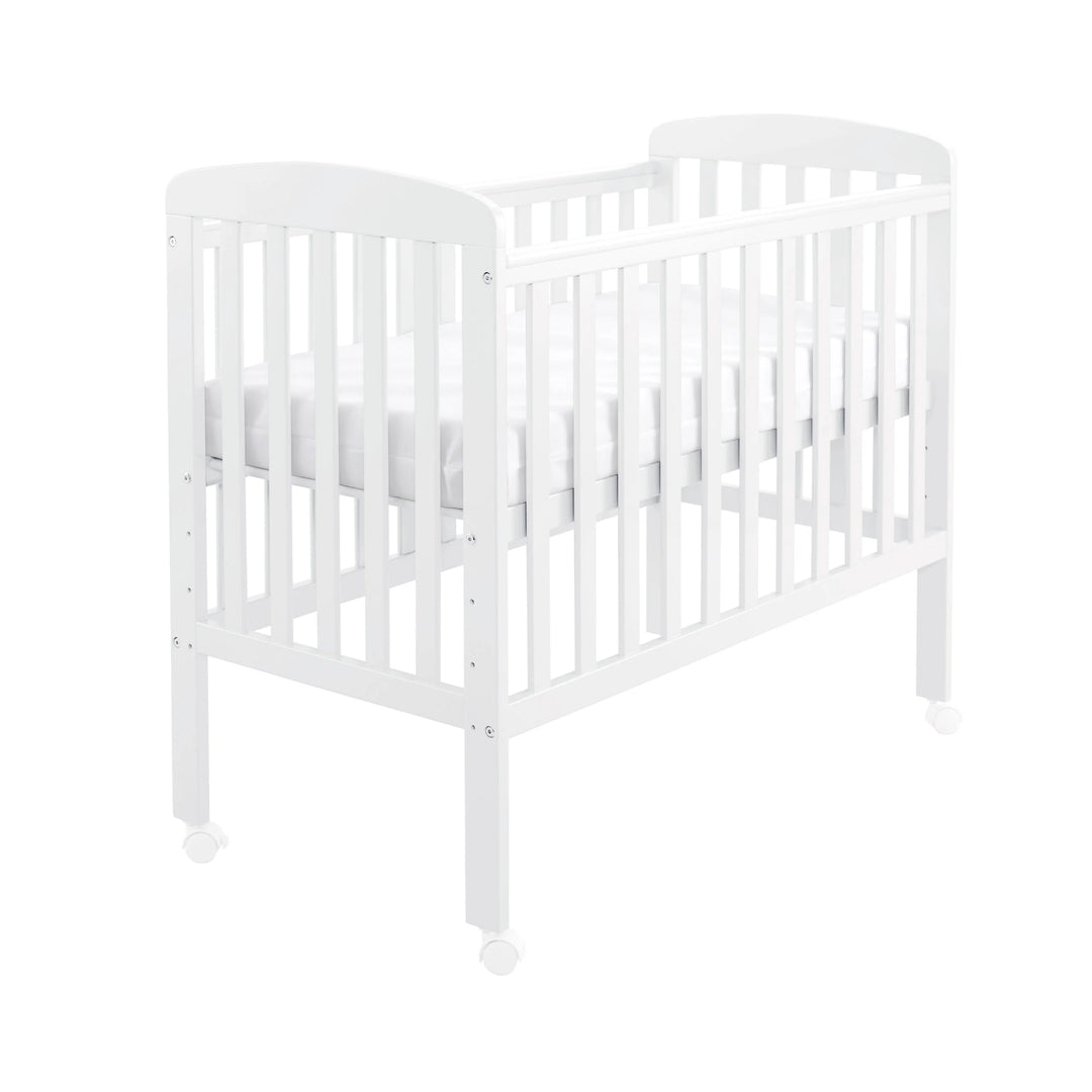 White crib on a white background