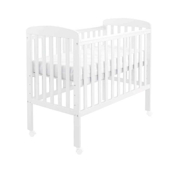 White crib on a white background
