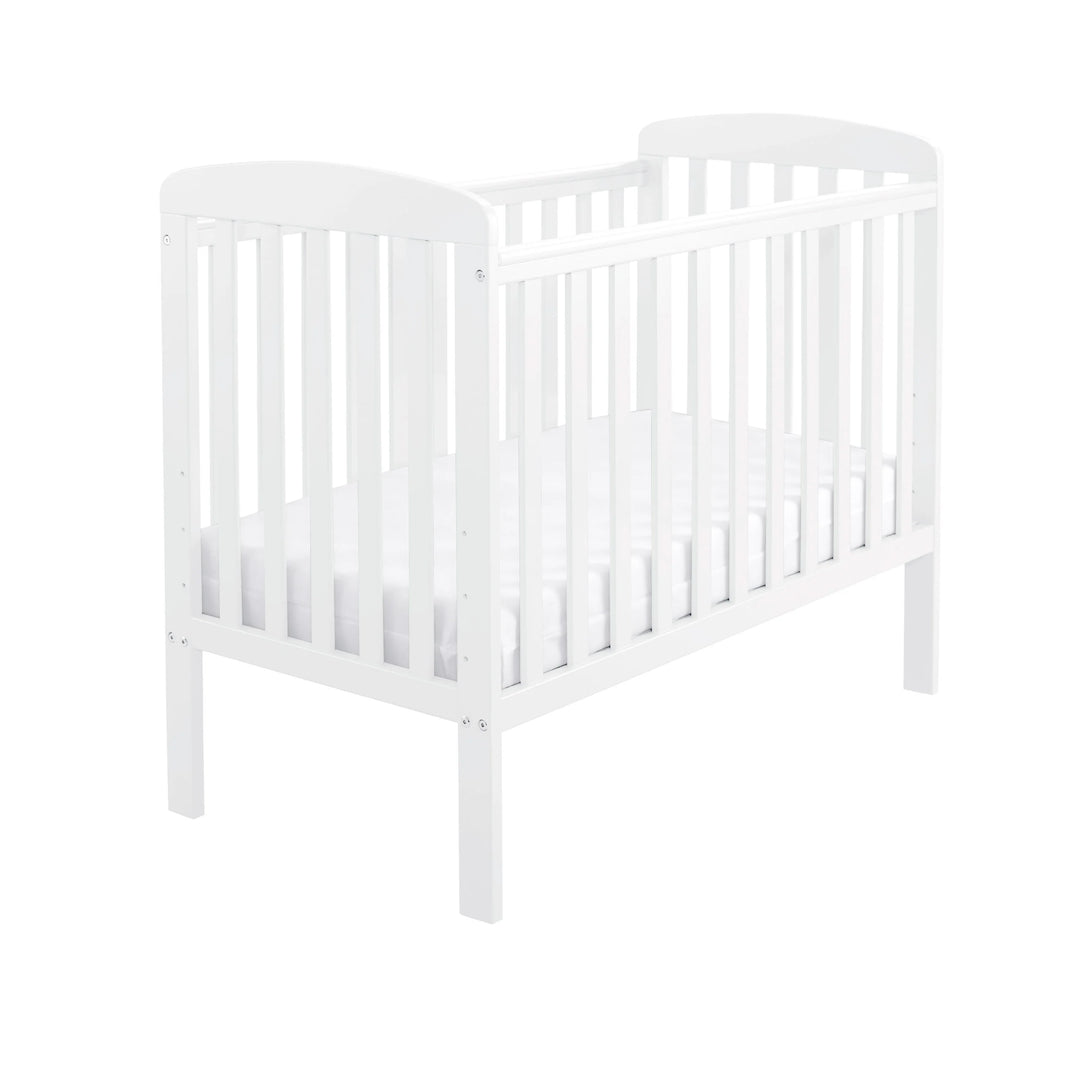 White crib on a white background