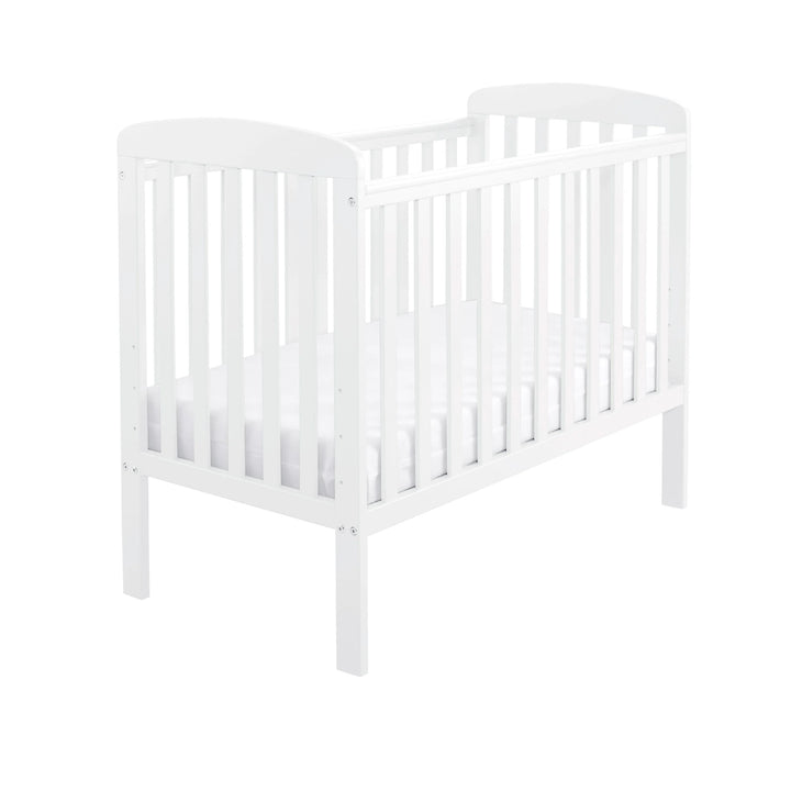 White crib on a white background