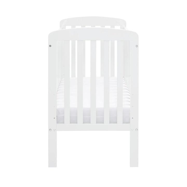White crib on a white background