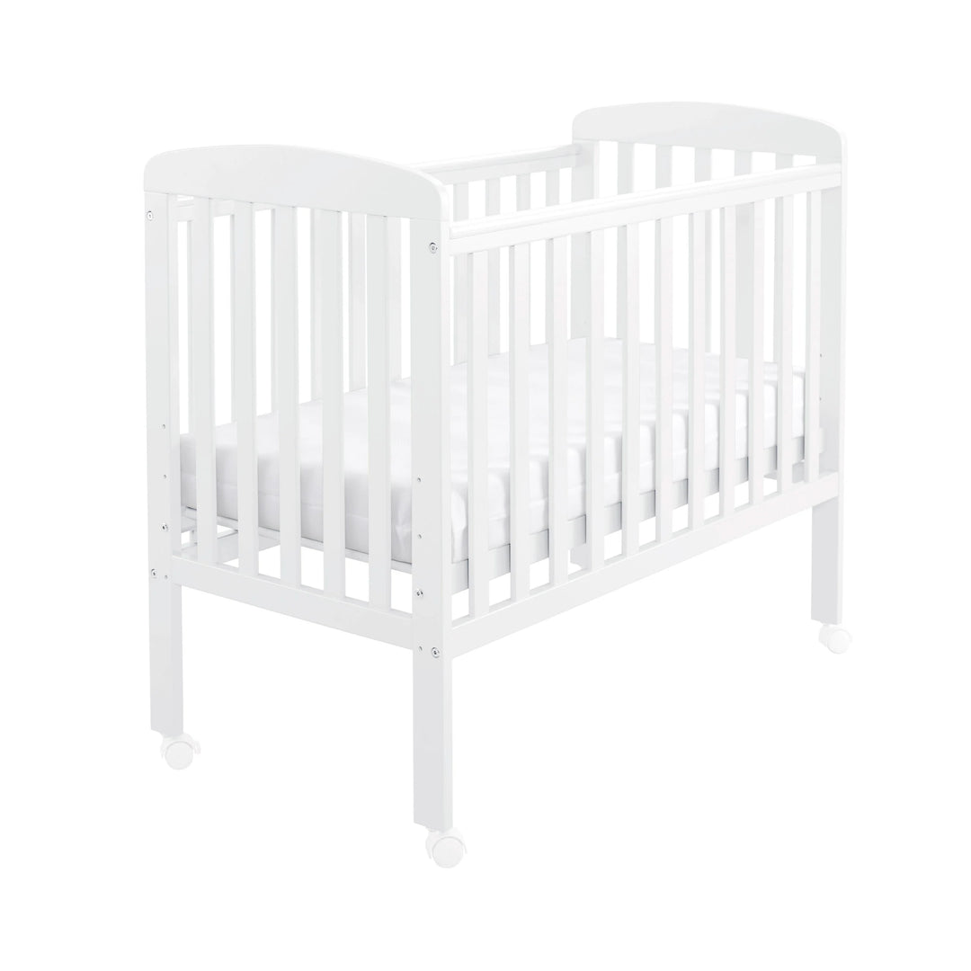 White crib on a white background