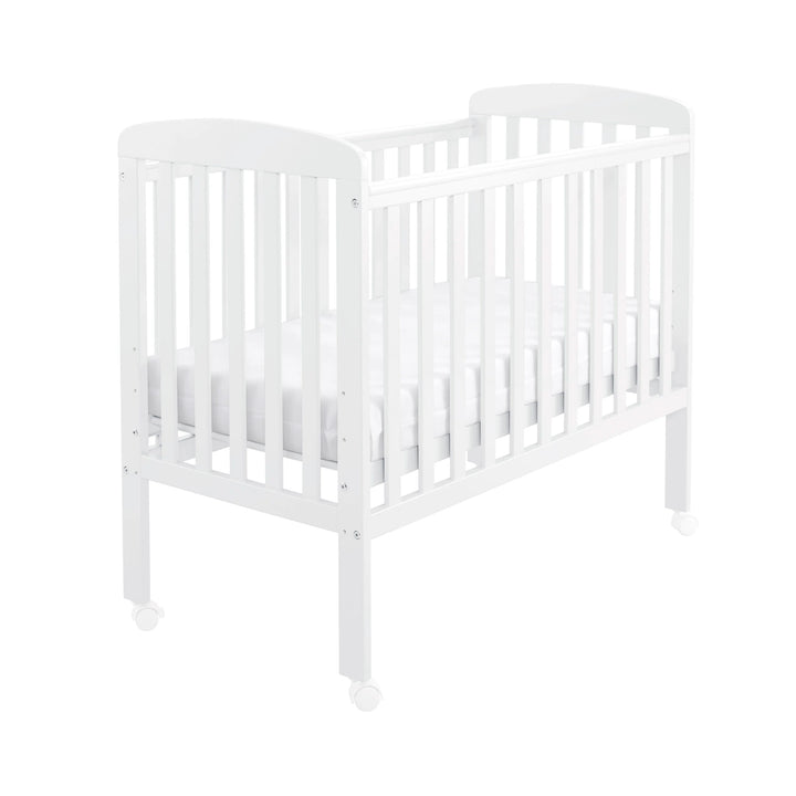 White crib on a white background