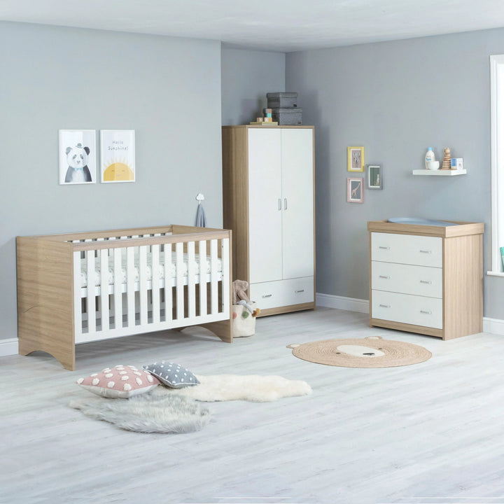 Babymore Veni 3 Piece room set white oak with no drawer