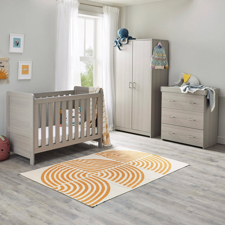 Babymore Caro Mini 3 Piece Nursery Furniture Set – Grey Wash