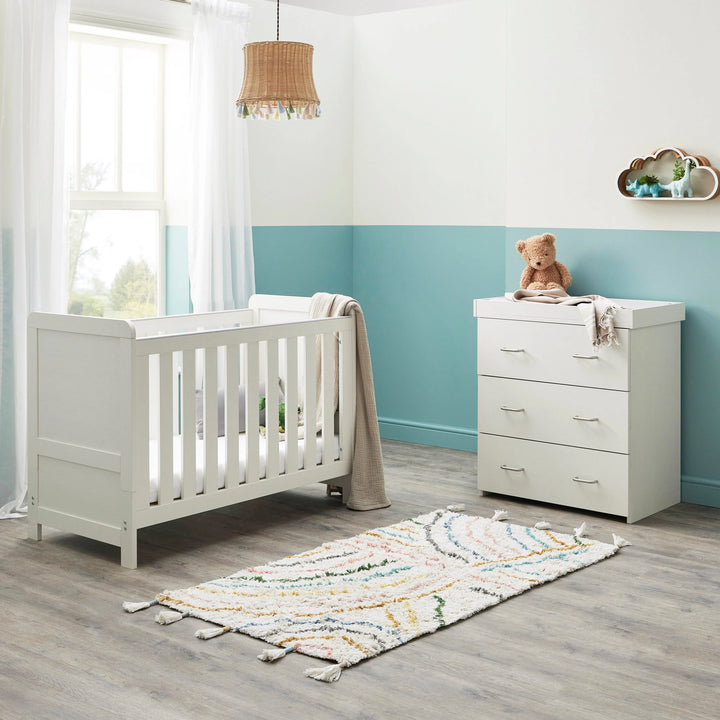 Babymore Caro Mini 2 Piece Nursery Furniture Set – White Wash