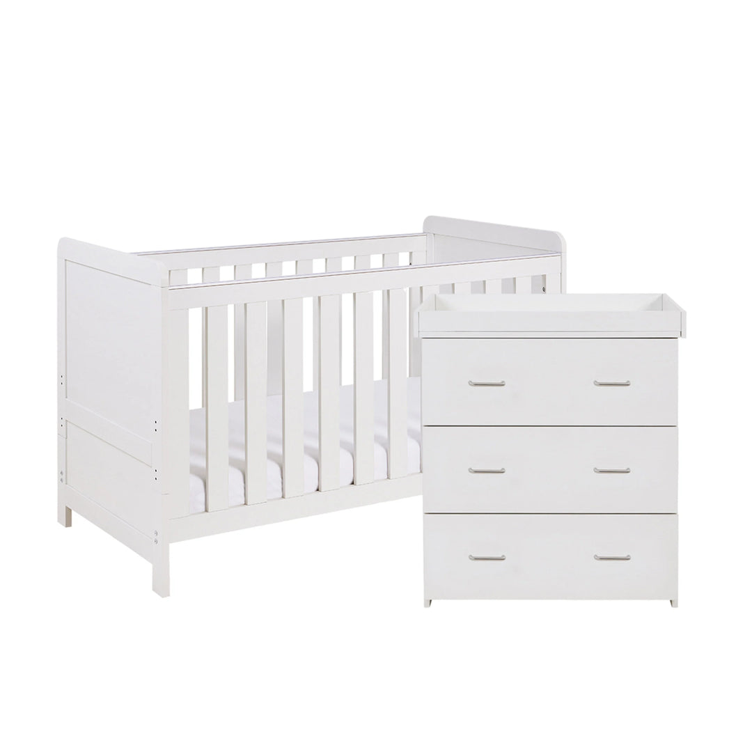 Babymore Caro 2 Piece Nursery Furniture Set – White Wash