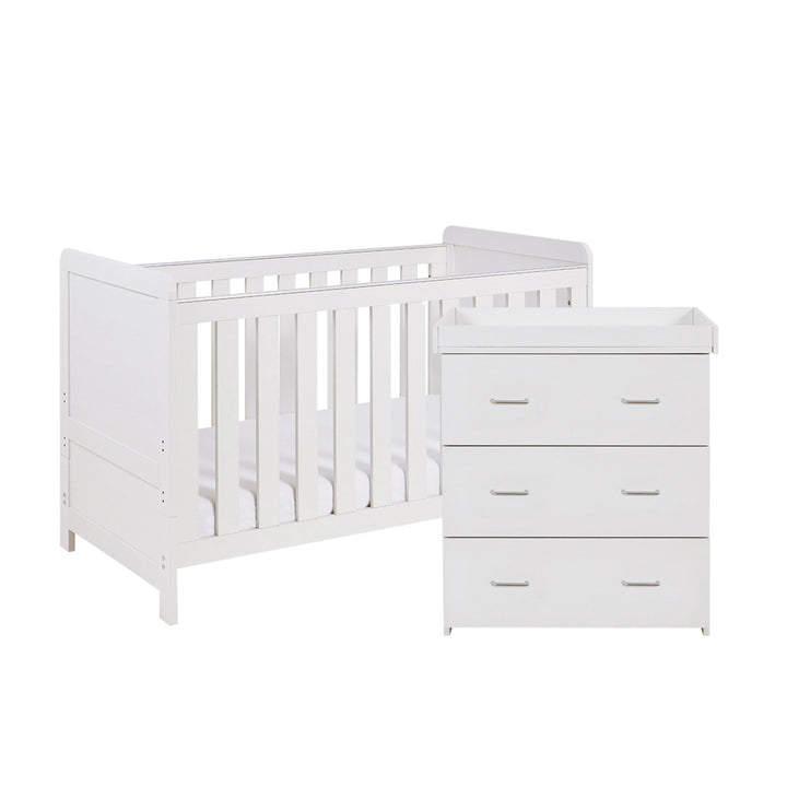 Babymore Caro 2 Piece Nursery Furniture Set – White Wash