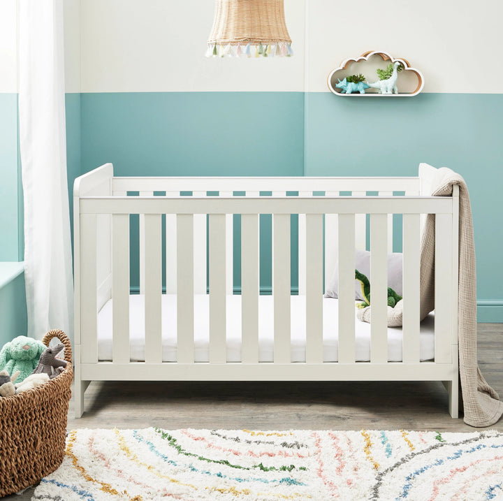 Babymore Caro Cot Bed – White Wash