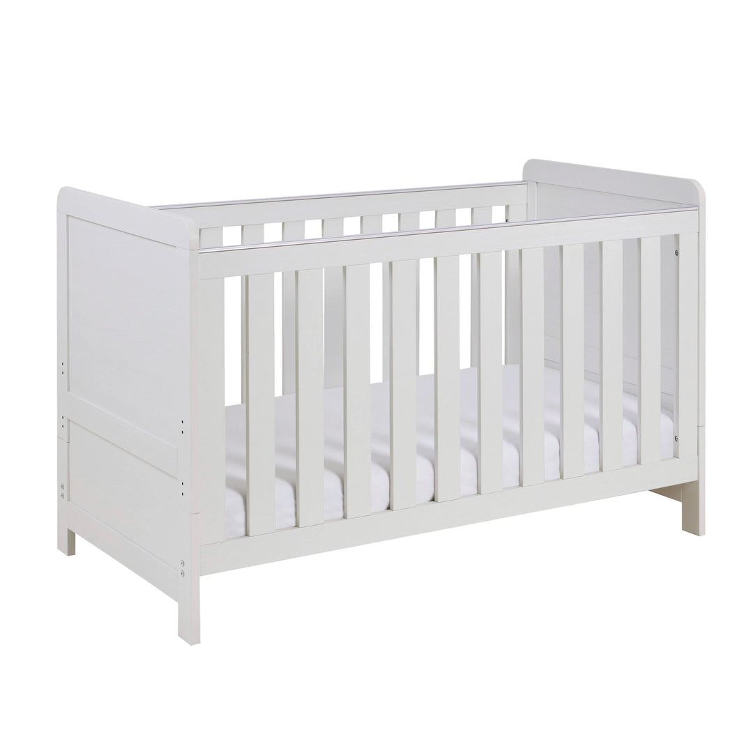 Babymore Caro Cot Bed – White Wash